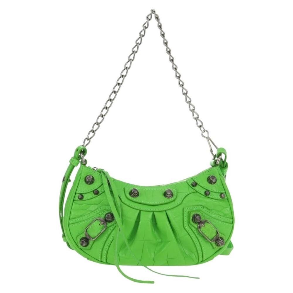 Balenciaga Chain Le Cagole Mini Shoulder Bag Green